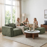 HOMCOM Canapé 3 Places, Canapé d'Angle Modulable en Chenille 251 cm