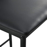 Lot de 2 Tabourets de Bar Chaises Rembourrées PU Similicuir avec Pieds en Acier et Hauteur d'Assise 66 cm Noir