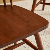 sweeek - Lot de 4 chaises Noyer à barreaux en Bois d'hévéa. Romie. L 50.8 x P 44.2 x H 90cm.