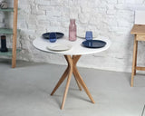 Ragaba Jubi Table à Manger Ronde 80cm Chêne Noir