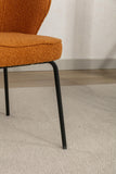 Chaise de salle à manger de luxe en velours avec fonction pivotante et pieds en métal Orange