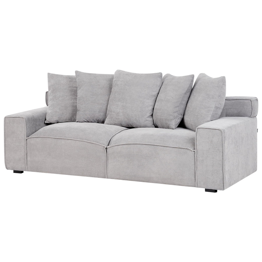 Beliani Canapé 3 Places en Velours Côtelé Gris Clair Rembourrage Épais en Mousse Ultra Confortable Idéal pour Salon Moderne et Industriel Beliani Canapé 3 Places en Velours Côtelé Gris Clair Rembourrage Épais en Mousse Ultra Confortable Idéal pour Salon Moderne et Industriel