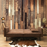 AltoBuy Flip - Canapé Convertible Bois d'Eucalyptus Tissu Marron