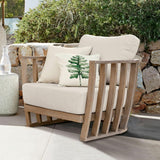 Loberon Fauteuil FSC-100% Vézère, Finition Discrète Blanche Délavée Blanche, Coussins Confortables, Déhoussables & Lavables, Mobilier de Jardin, Fauteuil d'extérieur, FSC, Bois d'acacia et Fibre