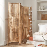 Box and Beyond - Paravent d’intérieur - 160 x 139 cm - Séparateur de pièce en Bambou Naturel - Paravent 3 Panneaux - Paravent Chambre, Salon - cloison Amovible