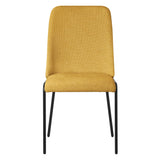 ML-Design Lot de 4 Chaises de Salle à Manger, Moutarde en Polyester avec Pieds Métalliques, Dossier Ergonomique, Assise Rembourrée, Sièges Confortables pour Cuisine et Salon, Design Moderne Élégant