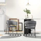 HOMCOM Lot de 2 chaises de Salle à Manger Chaise de Cuisine Pieds en Acier, Assise rembourrée, pour Salle à Manger, Salon, Cuisine, dim. 57L x 53l x 73H cm Gris