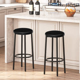 HOOBRO Lot de 2 Tabourets de Bar, Tabouret de Petit-déjeuner rembourrés en PU, Chaises Hautes avec Repose-Pieds, Facile à Assembler et à Nettoyer, pour Cuisine, Restaurant, Café, Noir EBB30BY01