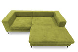 DOMO. collection Modica Canapé d'angle Moderne en Forme de L sans Sol - 244 x 173 x 83 cm (l x p x h) - Vert