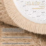 Homaxy Tapis Moelleux à Poils Longs - Dessous antidérapant - Lavable - pour Le Salon, la Chambre d'enfant, la Chambre à Coucher - 160 x 220 cm, Beige