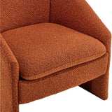 HOMIFAB Fauteuil Arrondi en Tissu bouclé Rouille - Ami