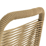 Kave Home - Chaise de Salle à Manger Lambton Marron Clair en Corde en Polyester et Pieds en Acier Noir pour Usage intérieur et extérieur