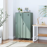 MEUBLE COSY Armoire Meuble de Rangement avec Portes et Étagères Caisson de Bureau en Métal pour Salon Chambre Entrée, Industriel, Vert Clair, 40x40x137cm