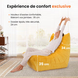 Canapé de salon en mousse à mémoire de forme pour petits espaces : canapé de sol, canapé paresseux en suédine, Cloud Couch pour chambre et salon, jaune