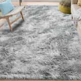 Tinyboy-hbq Tapis Chambre Modernes Tapis de Salon Soft Tapis à Poils Longs Shaggy Antidérapant Intérieur Moelleux épais (Gris Blanc, 160 x 230 cm)