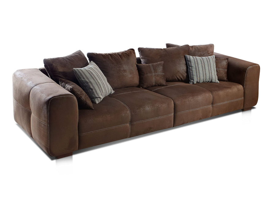 Cavadore Mavericco Grand Canapé avec Coussins de Dossier et Coussins Décoratifs, Revêtement en Microfibre Antik, Aspect Cuir Vieilli, 287 x 69 x 108 cm, Marron Cavadore Mavericco Grand Canapé avec Coussins de Dossier et Coussins Décoratifs, Revêtement en Microfibre Antik, Aspect Cuir Vieilli, 287 x 69 x 108 cm, Marron