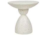 Beliani Table d'Appoint Effet Terrazzo Forme Contournée Ronde 52 cm Résistant Blanc Cassé Caffi
