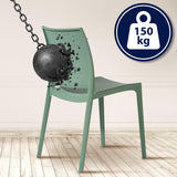 CLP Lot de 2 chaises de Jardin Meton, empilables en Plastique, faciles à Entretenir, résistantes UV, 150 kg Max, Couleur:Olive