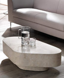 Stones Trapèze Table Basse, Pierre Blanche Fossile, 100x52x28 cm
