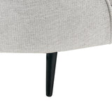 Canapé Glamour en Tissu Forme Courbée Pieds Noirs en Métal Blanc Cassé Savar