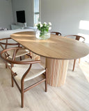 Table de Repas Ovale 180 x 100 cm en MDF et Bois d'Hévéa Bois Clair Sheridan