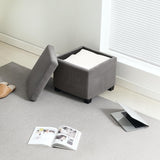 HOMCOM Coffre Pouf Rangement 30 L Couvercle Amovible 40 x 40 x 40 cm Gris