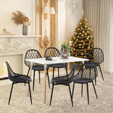 buybyroom chaises Salle Manger Lot de 4 Chaise scandinave avec Pieds en métal Chaise Salon Cuisine Confortable Chaise Salle a Manger, Noir