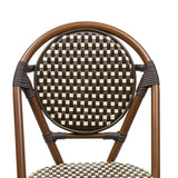 METRO Professional Chaise de terrasse NEUVILLE, Aluminium/rotin PE, 45 x 55 x 88 cm, empilable, Marron/Beige