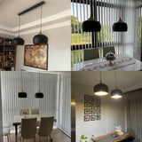 bamyum Lot de 2 Suspension Luminaire Moderne en Bois et Metal, Lustre Salle à Manger Ronde de 30 cm, Lustre Cuisine E27 en Métal, Plafonnier, Lampe pour Chambre, Salon, Couloir, Noir