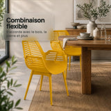 casa pura Chaise de Jardin Mayfield Jaune 1 pièce, Fauteuil Design avec Accoudoirs, Résine Polypropylène, Résistant aux Intempéries, pour Terrasse, Balcon, Patio et Intérieur, Charge jusqu'à 150 kg