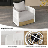 Homary Fauteuil de Jardin Pivotant 360°, Cadre Aluminium
