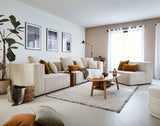 Lisa Design - Canapé Modulable d'angle Droit - Colombine en Velours Côtelé - Sofa Beige 5 Places - Salon