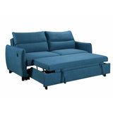 Mobilier-Deco Arlen - Canapé Convertible 3 Places en Tissu Bleu