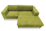 DOMO. collection Modica Canapé d'angle Moderne en Forme de L sans Sol - 244 x 173 x 83 cm (l x p x h) - Vert