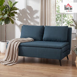 HOMCOM Canapé Convertible 2 Places 3 en 1 Oreillers 135x188cm Bleu