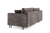 LIKMA Canapé 3 Places Mara 209 cm avec Fonction Lit et Coffre de Rangement, Canapé-Lit en Velours Moutarde Fresh 37, Sofa Convertible Moderne, Couchage d'Appoint, Banquette