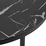 [en.casa] Table Basse pour Salon Meuble Rond Design pour Intérieur Panneau de Particules Mélaminé Acier Revêtu par Poudre 45 x 80 cm Noir Marbre Noir