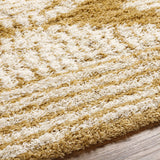 Livabliss Tuzla Tapis Shaggy Berbere - Tapis Salon, Salle à Manger, Chambre Adulte et Ado, Cuisine - Poil Long Moelleux et Doux, Beige Motif Berbère, Carpette Chambre 160x220 cm - Moutarde et Blanc