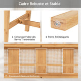 RELAX4LIFE Banc Chaussures Entrée 100 CM en Rotin, Banc Salle à Manger en Bambou Amana Cannage avec Tissé à la Main, Banquette, Bout de Lit pour Entrée Cuisine Salon Chambre Naturel