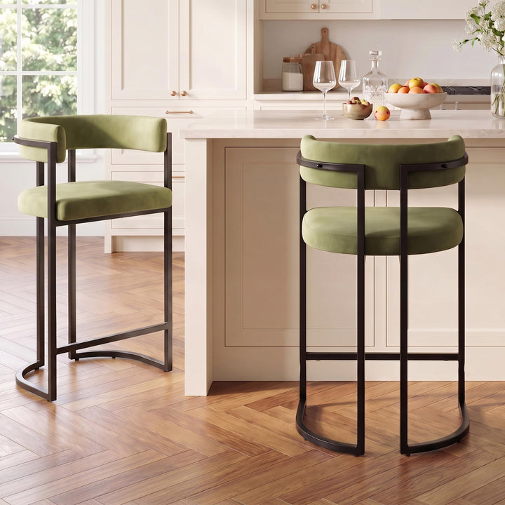 chairus 2PCS Tabourets de Bar Modernes, Chaises Hautes Cuisine, Vert