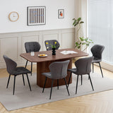 BenyLed Table à Manger Rectangulaire de 160 cm pour 4 à 6 Personnes, Table de Cuisine Moderne avec Piétement à Lattes en Bois pour la Maison, Le Restaurant, Le Bureau, etc. (Noyer)