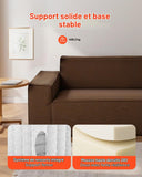 VEVOR Canapé Moderne 2110 mm, canapé Nuage Confortable en Velours côtelé avec assises Profondes, Grand Sofa de Salon Moelleux avec Larges accoudoirs, pour Chambre, Appartement et Bureau, Marron