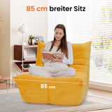 Canapé de salon en mousse à mémoire de forme pour petits espaces : canapé de sol, canapé paresseux en suédine, Cloud Couch pour chambre et salon, jaune