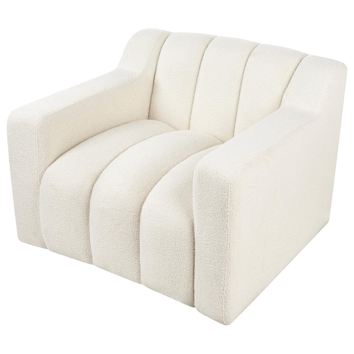 Beliani Fauteuil Moderne en Bouclé Tapissé Dossier Rembourré Épais Blanc Cassé Agerup Beliani Fauteuil Moderne en Bouclé Tapissé Dossier Rembourré Épais Blanc Cassé Agerup