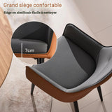 CLIPOP Lot de 2 Chaises de Salle à Manger Avec Accoudoirs - Rembourrées pour Cuisine, Salon, Bureau, Chambre à Coucher - Fauteuil Lounge Set (1, Similicuir Gris-Brun)