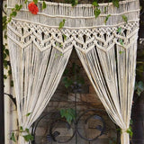 Tentures Murales en Macramé Tissées À La Main, Macramé Mural Tissé en Coton, Tenture Mural Tapisserie Tissée Porte en Macramé Suspendu, Rideau De Mariage Boho DéCoration Murale (95×180)