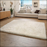 Paco Home Tapis Poils Hauts Moelleux Moderne Shaggy Style Flokati Confortable Uni Blanc, Dimension:120x160 cm