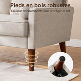 Vesgantti Petit Canapé 2 Places en Lin Ashbeige 121cm Coussin à Ressorts, Accoudoirs, Salon Moderne, Causeuse Fixe