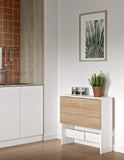 Symbiosis Papillon Table Pliante Blanc et Chêne Naturel 103/67/28x76x73,4 cm