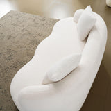 Sapgaks Canapé 2 Places courbé, avec accoudoirs Ronds,Canapé Double Compressible avec 2 Coussins,Canapé rembourré Moderne,pour Salon et Chambre,Aucun Montage requis,Blanc